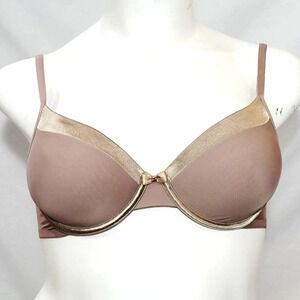 36D‎ Warner's 1323 Satin Tuxedo Underwire Bra Toffee